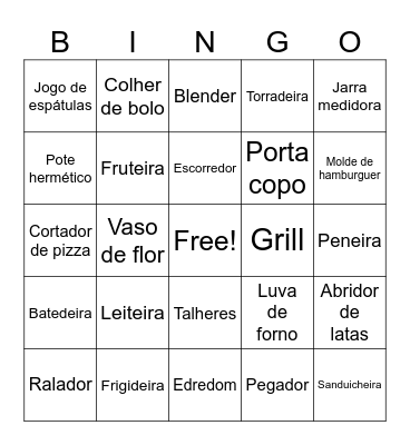 Chá de Panelas Bingo Card