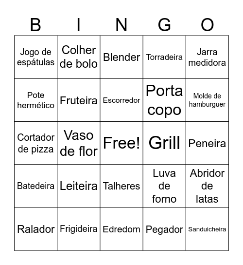 Chá de Panelas Bingo Card