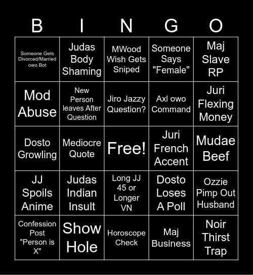 Is What It IS Bingo Card