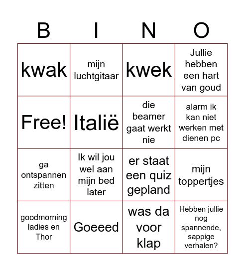 GIGA Verplancke Bingo Card