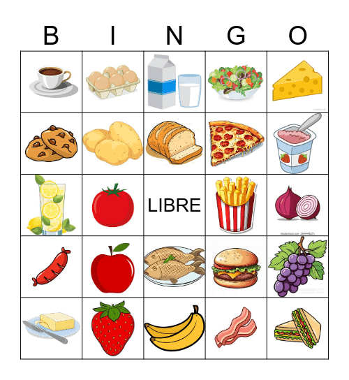 La Comida Bingo Card