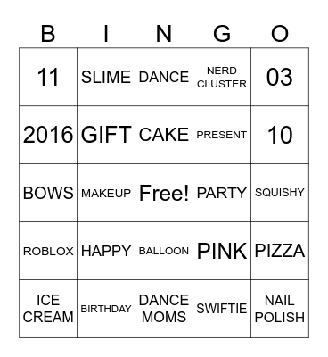 HAPPY BIRTHDAY Bingo Card