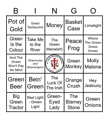 STG MUSIC BINGO - "GREEN" Bingo Card