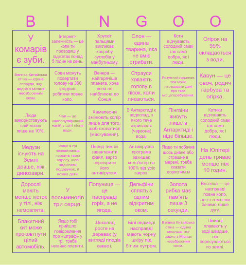 Детектори істини: Світ дивовижних фактів та міфів Bingo Card