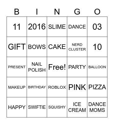 HAPPY BIRTHDAY Bingo Card