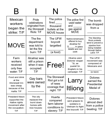Civil Rights Day 2 Bingo Card