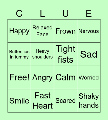 Body Clues Bingo Card