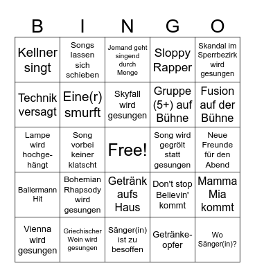 Aqua Bingo Card