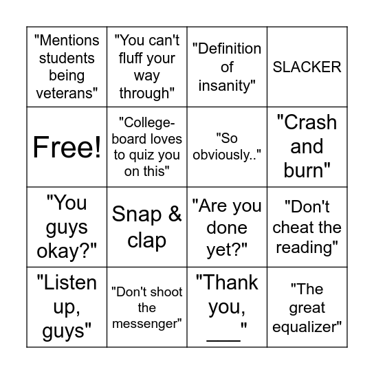 Mcbingo Card