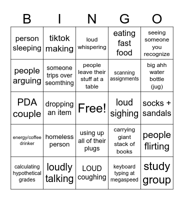 college library edition Bingo Card