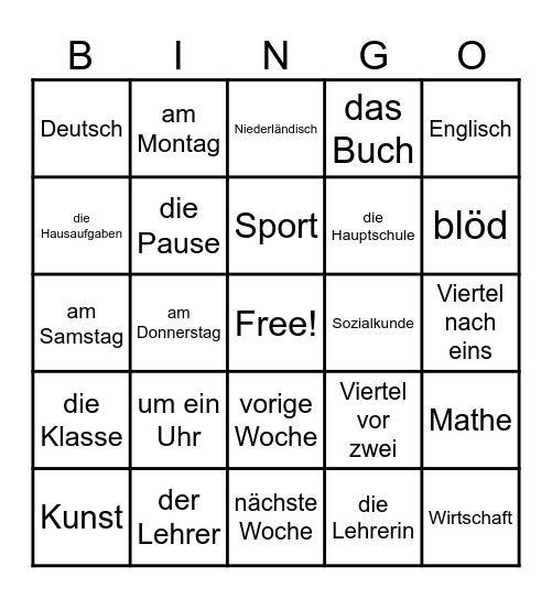 Bing Kapitel 3 TL Bingo Card