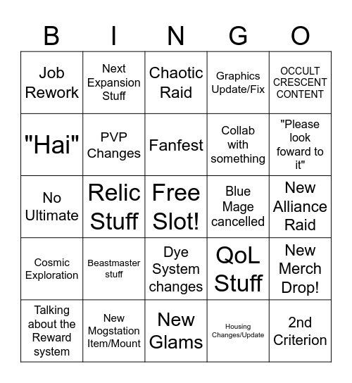 Live Letter Bingo Card