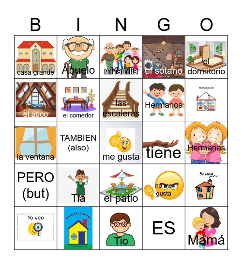 LA CASA Y LA FAMILIA Bingo Card