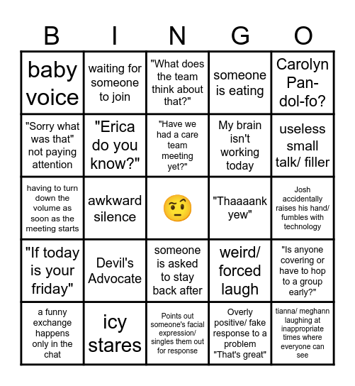 intercom Bingo Card