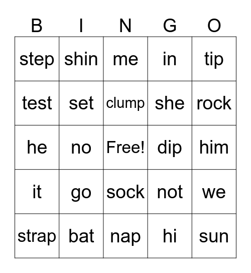 UFLI 66 Bingo Card