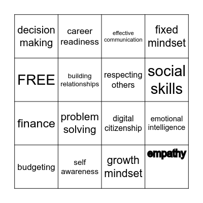 Quarter 3 Bingo Card