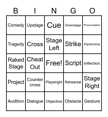 Vocabulary Bingo Card