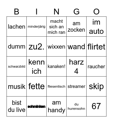 ome tv Bingo Card