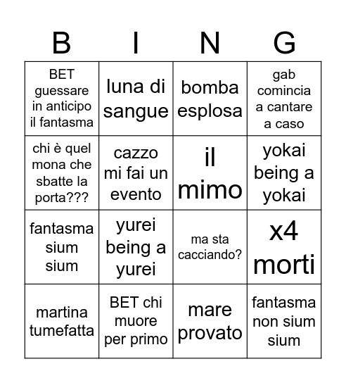 PHASMO BINGO #2 Bingo Card