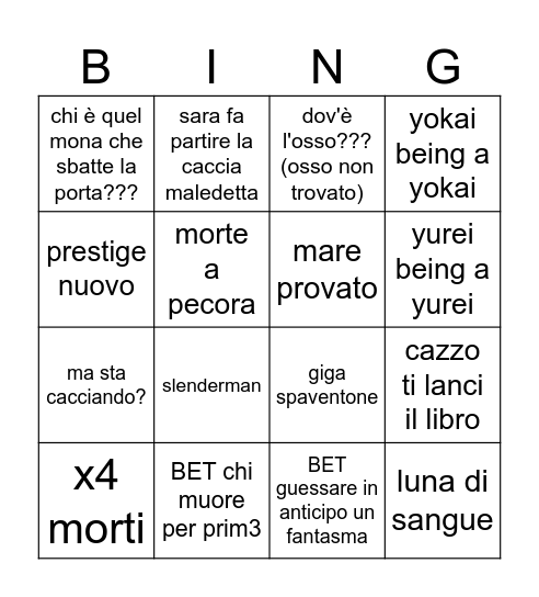 PHASMO BINGO # 3 Bingo Card