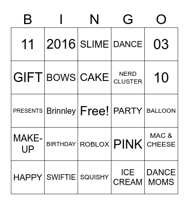 HAPPY BIRTHDAY Bingo Card