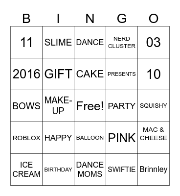HAPPY BIRTHDAY Bingo Card