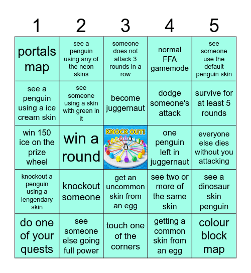knockout bingo roblox :) Bingo Card
