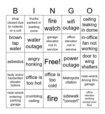 Rotunda Calamity Bingo Card