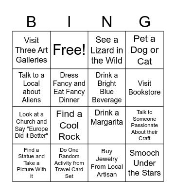Santa Fe Bingo Card