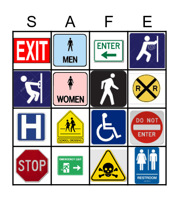Safety Signs Bingo Card