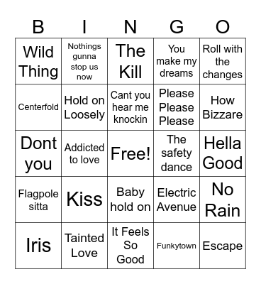 SONGS THAT SLAP Bingo Card