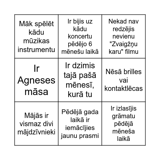 KĀZU BINGO Card
