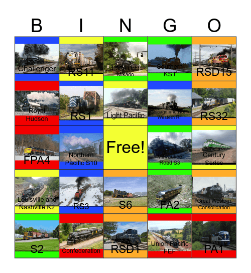ALCO and MLW Engines that I would like to design one day Bingo Card