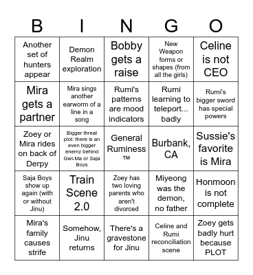 KPDH 2 Bingo Card