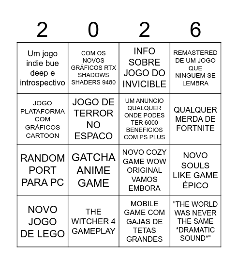 STATE OF PLAY (12 FEV) Bingo Card