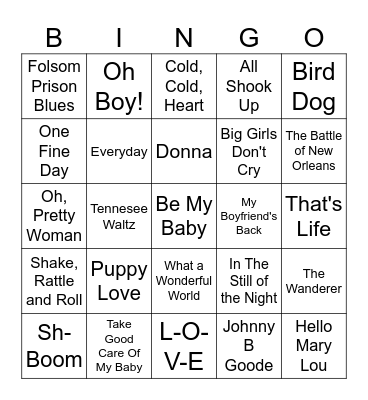 SINGO!! Bingo Card