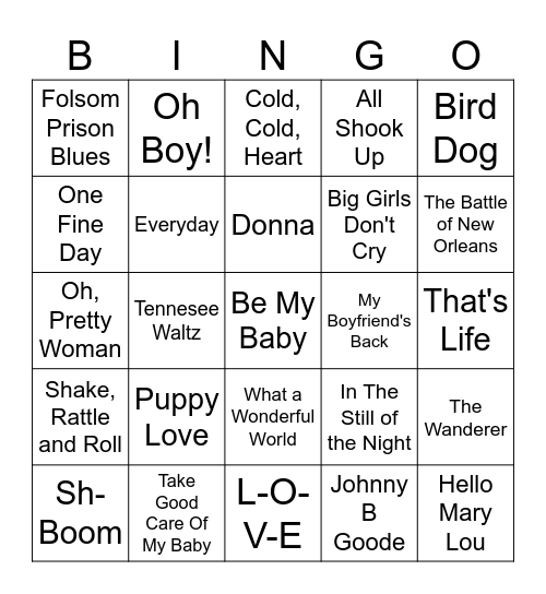 SINGO!! Bingo Card