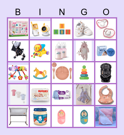 Baby Shower Bingo Card
