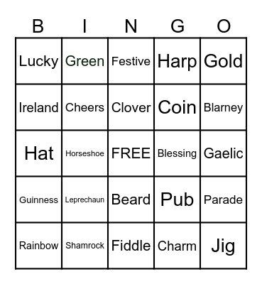 St Patrick's Day BINGO! Bingo Card