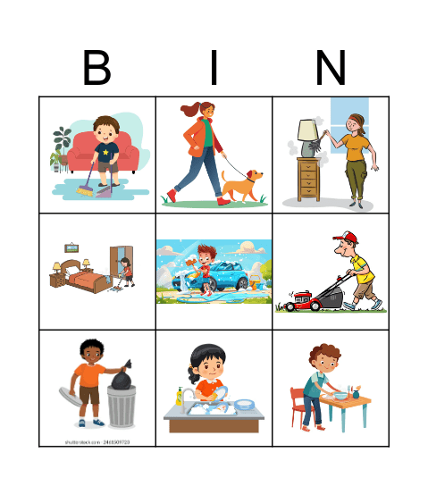 Tareas de la casa Bingo Card