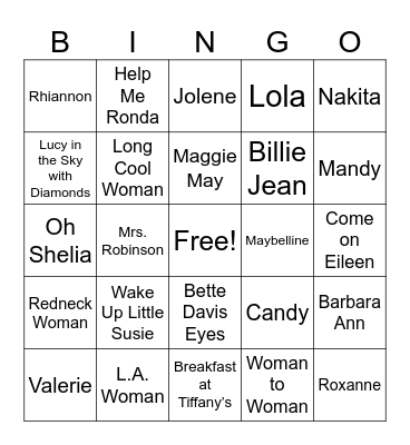 Womens Day Bingo Card