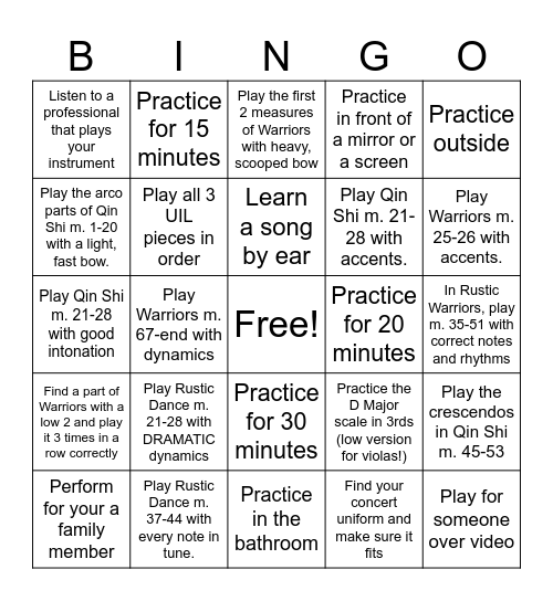 Spring Break Bingo- 3rd period Bingo Card