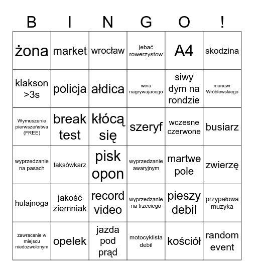 stop cham Bingo Card