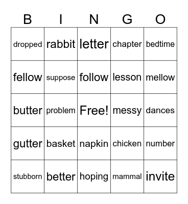 5.3 Bingo Card