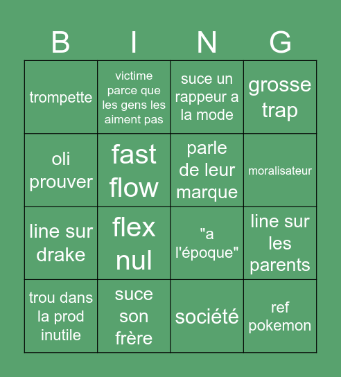 KARMA Bingo Card