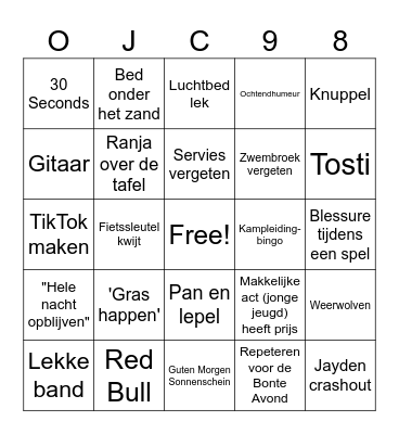 OJC'98 kampbingo Card