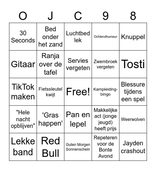 OJC'98 kampbingo Card