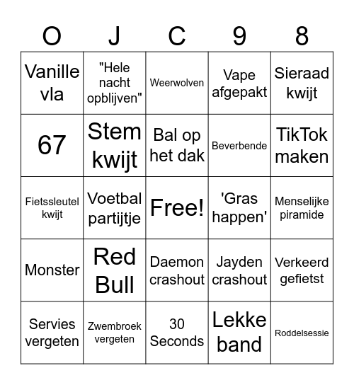OJC'98 kampbingo Card