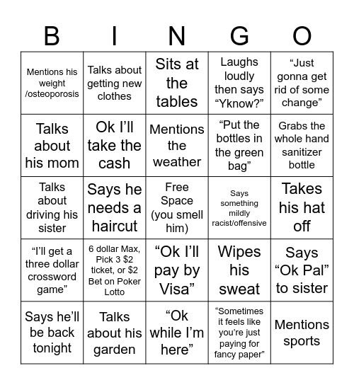 Jantz Bingo Card
