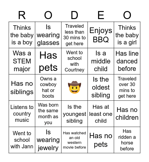 Partner Roundup Bingo Card